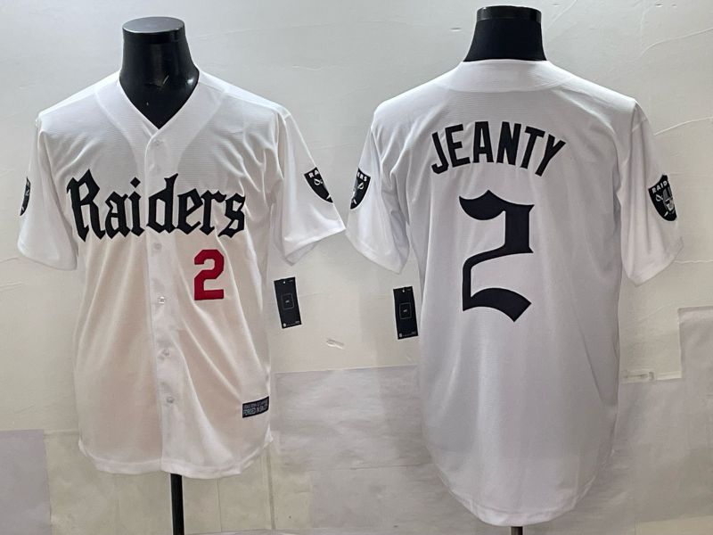 Men 2025 Oakland Raiders #2 Jeanty white 6th generation Joint Name Nike Limited NFL Jersey style 04->oakland raiders->NFL Jersey